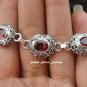 Silver & Garnet Women's Bracelet SBB-351-PS