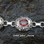Silver & Garnet Women's Bracelet SBB-351-PS