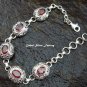 Silver & Garnet Women's Bracelet SBB-351-PS