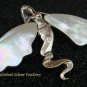 Large 925 Silver mop Pendant Brooch BC-177-KT