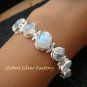 Silver and 9 Rainbow Moonstones Bracelet SBB-416-KT
