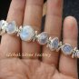 Silver and 9 Rainbow Moonstones Bracelet SBB-416-KT