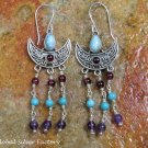 Sterling Silver American Indian Beaded Style Dangle Earrings ER-837-NY