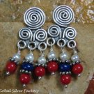 Sterling Silver & Beaded American Indian Style Dangle Earrings ER-838-NY