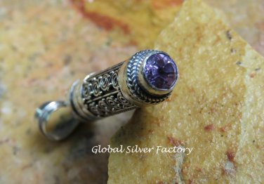 Filigree Design Amethyst Perfume Bottle Pendant PP-495-KT