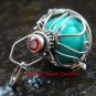 925 Silver Harmony Ball/Pregnancy Ball Pendant w/Gem HB-347-KA