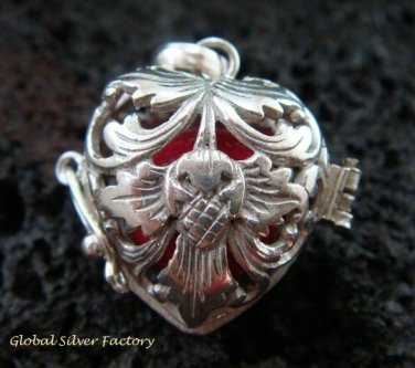 Sterling Silver Heart Harmony Ball Pendant HB-301-KT