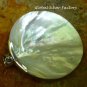Silver Round Shell and Garnet Pendant SP-782-KA