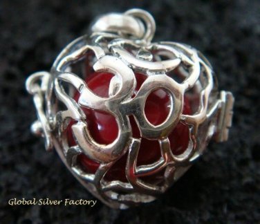Sterling Silver Heart Harmony Ball Pendant HB-302-KT