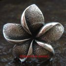 Adjustable Size Sterling Silver Bali Frangipani / Plumeria Band Ring SR-143-PS