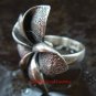 Adjustable Size Sterling Silver Bali Frangipani / Plumeria Band Ring SR-143-PS