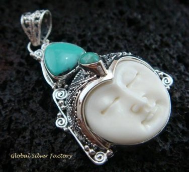 925 Silver & Turquoise Goddess Pendant GDP-938-PS