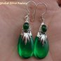 Silver Green Quartz (syn) & Green Agate Earrings SJ-191-KA