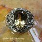 Balinese Filigree Citrine Gemstone Ring RI-651-KT