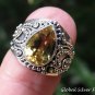 Balinese Filigree Citrine Gemstone Ring RI-651-KT