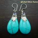 Silver & Turquoise Teardrop Earrings SJ-186-KT