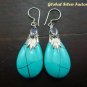 Silver & Turquoise Teardrop Earrings SJ-186-KT