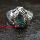 925 Silver Blue Topaz Locket Ring LR-650-KT
