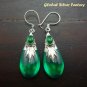 Silver & Synthetic Green Quartz Earrings SJ-185-KT