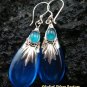 Silver Shappire & Agate Teardrop Earrings SJ-188-KA