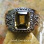 Rectangle Citrine Handcrafted Ring RI-652