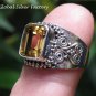 Rectangle Citrine Handcrafted Ring RI-652