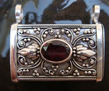 925 Silver Garnet Baby Prayer Locket Pendant LP-133-KT