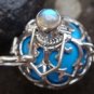 Silver Rainbow Moonstone Harmony Ball Pendant HB-101a-KT
