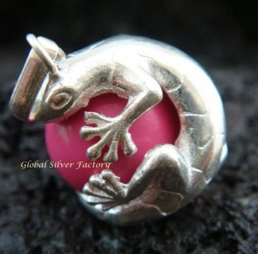 Sterling Silver Gecko Pink Chime Ball CH-305-KT