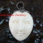 Hand Made Sterling Silver Moon Face Carved Bone Pendant GDP-1152-KA