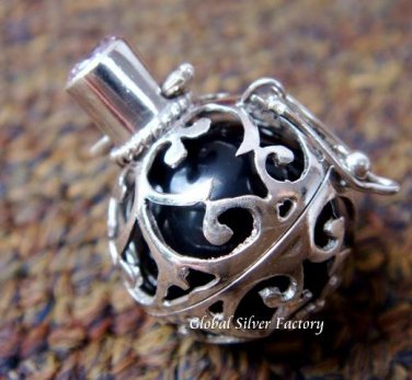 925 Silver Amethyst Harmony Ball Pendant 16mm HB-188-KT