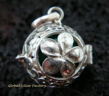 925 Silver Frangipani Harmony Ball Pendant HB-304-KT