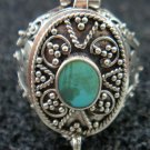 Large 925 Silver Bali Poison Locket Ring w/ Gem LR-678-NY
