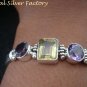 Sterling Silver Multi Gems Dragon Bone Designer Bracelet SBB-409-PS