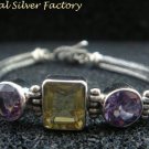 Sterling Silver Multi Gems Dragon Bone Designer Bracelet SBB-409-PS