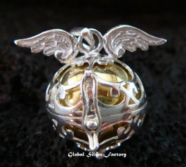 16mm Angel Wings Harmony Ball Pendant HB-318-KT