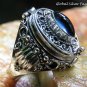 Sterling Silver & Blue Sapphire Cabochon Poison Ring LR-746-KA