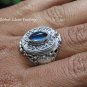 Sterling Silver & Blue Sapphire Cabochon Poison Ring LR-746-KA