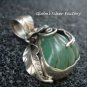 Sterling Silver Amazonite Leaf & Flower Design Pendant SP-711-NY