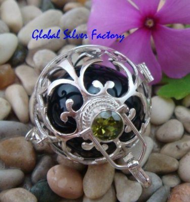 925 Silver Turquoise Harmony Ball Pendant HB-363-KT
