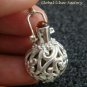 16mm Sterling Silver Pregnancy Ball/ Harmony Ball Pendant w/ Stone HB-369-KT