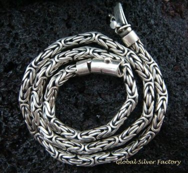 Sterling Silver 19.5 Inch and 5MM Borobudur Necklace SCC-148-PS