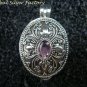 Sterling Silver Bali Keepsake Locket Pendant w Amethyst LP-216-PS