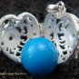 925 Silver Blue Topaz Heart Harmony Ball Pendant HB-309-KT