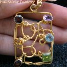 Gold Plated Multi Gemstone Pendant GPP-109-NY