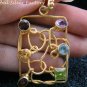 Gold Plated Multi Gemstone Pendant GPP-109-NY