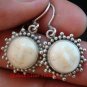 Sterling Silver Sun Moon Face  Ox Bone Earrings GDE-1156-NY