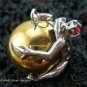 925 Silver Garnet Frog 20mm Chime Ball Pendant CH-316-KT