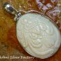 Silver and Carved Bone Tribal Flower Pendant BP-177-KT