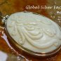 Silver and Carved Bone Tribal Flower Pendant BP-177-KT